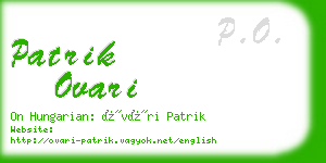 patrik ovari business card
